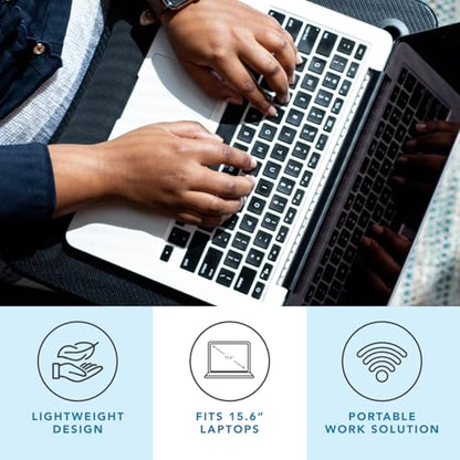 LAPGEAR Memory Foam Lap Desk with Wrist Rest and Media Slot - Medium - Black Carbon - Fits up to 15.6 Inch Laptops and Most Tablet Devices - Style No. 91338 - color: Black Carbon