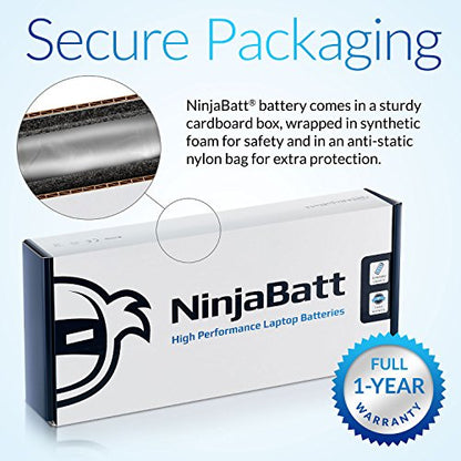 NinjaBatt P106 Battery for HP Envy PI06 710416-001 710417-001 M6-N010DX | Fits M7-J020DX M6-N012DX 17-E020US 17T-J100 HSTNN-LB4N HSTNN-UB4N HSTNN-LB40 TPN-L112 – 6 cells 4400mAh 10.8V - size: HP P106
