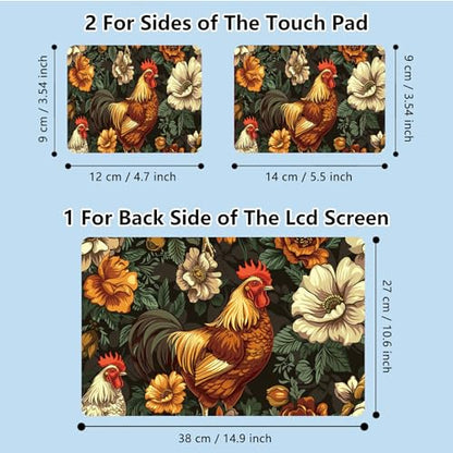 Universal Laptop Skin Sticker with 2 Wrist Pad Skins, Waterproof Scratch Resistant Vinyl Laptop Cover Decal, Cut to Fit for 11–15.6 Inch MacBook HP Dell Lenovo, Cock - color: Cock