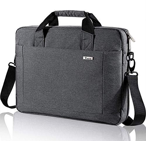 Voova 17.3-17 Inch Laptop Bag, Computer Bag, MacBook Bag, Gray | Expandable splash-proof 17.3-inch laptop messenger bag with removable strap; fits MacBook, HP, Dell, Lenovo and Asus - color: Gray, size: 17-17.3 Inch