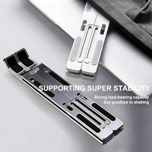 Foldable Laptop Stand, Laptop Stand for Desk, Computer Riser for Desk, Ventilated Foldable Lapdesk Notebook for 10-15.6 Inch Laptops, iPad - color: White