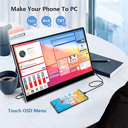 17.3" Portable Monitor Touchscreen, 300hz Portable Monitor 1MS Gaming Display for Laptop Game Console, FHD 100% sRGB Portable Display with Capacitive Stylus Pen/USB C/Mini HDMI - size: 17.3"