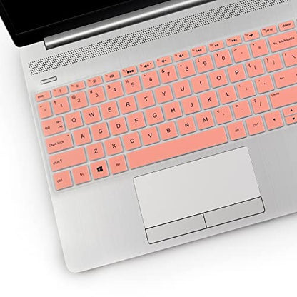 2PCS Keyboard Cover for HP Laptop 15-db/da 15-dw 15-dy 15-bs/bw 15-ef 15t 15z 15.6 15-dy2076nr dy1043dx dy2056ms dy2093dx dy1731ms dy2021nr 15-dw3033dx dw3125od dw0083wm dw3125st dw1001 15-db0011dx - color: Pink+Clear