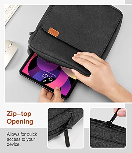 MoKo 9-11 Inch Tablet Sleeve Bag Handle Carrying Case with Shoulder Strap | Fits iPad Pro/Air/A16 11-inch, iPad 10th 10.9, iPad 9/8/7th 10.2, iPadAir 5/4th 10.9 and Tab S8/S9 11-inch, Black & Gray - color: Black & Gray, size: 9-11 inch