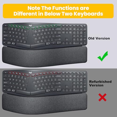 Keyboard Cover for Logitech Ergo K860 Wireless Ergonomic Keyboard, Black - color: Black, size: Logitech K860