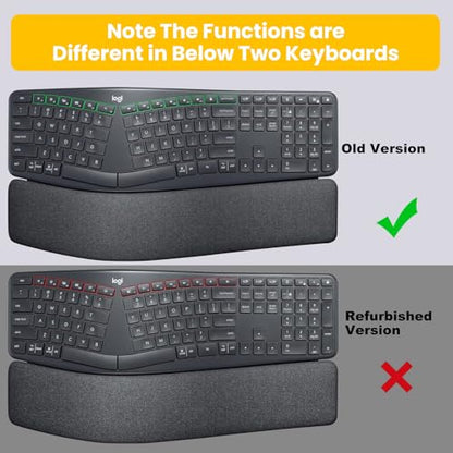Keyboard Cover for Logitech Ergo K860 Wireless Ergonomic Keyboard, Black - color: Black, size: Logitech K860
