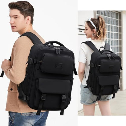 LXYGD Travel Laptop Backpack, Business Work Backpacks Large College Bookbag for Women Men Water Resistant Daypack Airline Approved Gym Bag Fits 17 Inch Notebook & Laptops - Black - color: Black