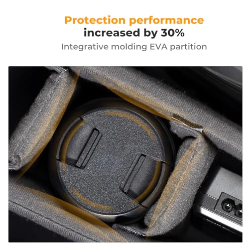 K&F CONCEPT Camera Backpack, DSLR/SLR/Mirrorless Photography Camera Bag | 10L Lightweight, 180 Degree Open, Custom Dividers, with 14in Laptop Compartment & Tripod Holder, for Canon/Nikon/Sony, B08 - style: 01-black-orange