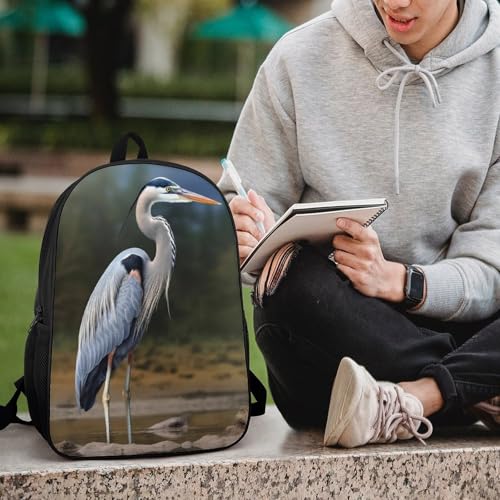 17 Inch Heron Laptop Backpack for Men Women Waterproof Lightweight Travel Backpack Commuter Bag Large Capacity Casual Daypack for Business Trip & Outdoor