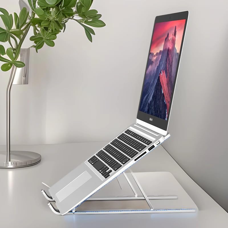 Portable Laptop Stand, Ergonomic Detachable Riser Holder for 16-18" Laptops Like MacBook Dell Lenovo, Silver (18inch) - size: 18inch
