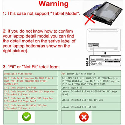 Protective Case for Lenovo ThinkPad L13 Gen 5/ThinkPad L13 2-in-1 Gen 5/ThinkPad L13 Yoga Gen 4/ThinkPad L13 Gen 4/ThinkPad X13 Yoga Gen 3/ThinkPad X13 Gen 3 [Not fit ThinkPad L13 G2],Black - color: Black