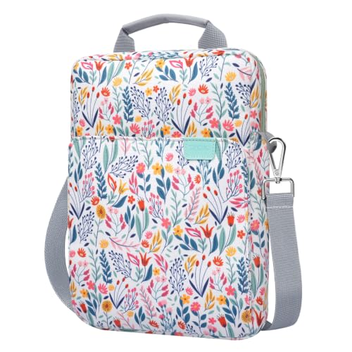 TiMOVO 9-11" Tablet Sleeve Bag Carrying Case with Strap, Flowers | Fits iPad A16 11", Pad Air 11/5th & 4th 10.9", 10th Gen/10.2", Galaxy Tab A11 Plus, Multi-Pocket, Handle, Padded Protection - color: Flowers, size: 9-11