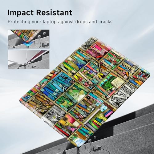 Compatible with MacBook Air 13 inch Case 2021 2020 2019 2018 Release A2337 M1 A2179 A1932, Funut Laptop Plastic Hard Shell Case Protective Cover for MacBook Air 13 with Touch ID, Bookshelf - color: 01 Bookshelf, size: Mac Air 13" 2018-2022(A1932/A2179/A23