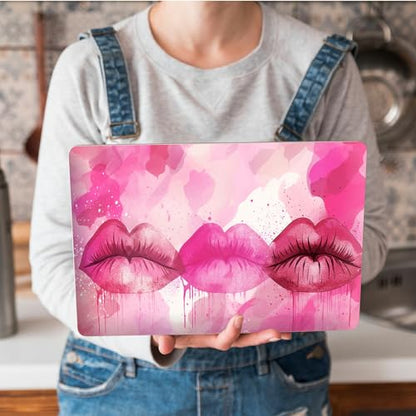 Universal Laptop Skin Sticker with 2 Wrist Pad Skins, Waterproof Scratch Resistant Vinyl Laptop Cover Decal, Cut to Fit for 11–15.6 Inch MacBook HP Dell Lenovo, Lips - color: Lips