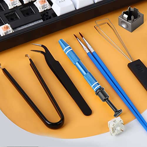 RUNJRX Keyboard Lube Kit with Switch Opener,Tweezers,Keycap Puller,Switch Puller,4-Claw Grabber,Switch Lube Brush for Custom Keyboard, Keyboard Lube Tools - style: Lube Kit-F