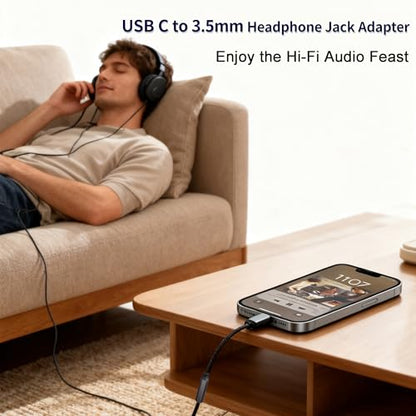 USB-C to 3.5mm Headphone Jack Adapter,Type-C to Aux Audio Female Adapter