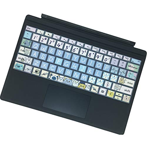 Silicon Keyboard Cover Skin for Microsoft Surface Pro 7/6/5, 2019，2018，2017 Keyboard,US Layout, Cute Cat - color: Cute Cat
