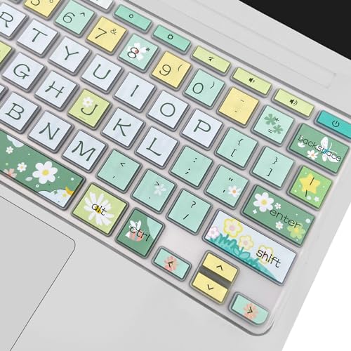 Silicone Keyboard Cover for HP Chromebook 11 x360, Chromebook 11 G2/G3/G4/G5/G6 EE/G7 EE, HP Chromebook 14-ca 14-ak 14-X Series, HP Chromebook 14 G2 G3 G4, Spring Flowers - color: Spring Flowers