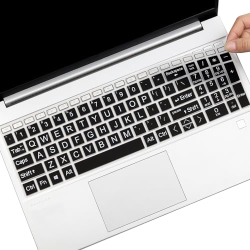 Large Print Keyboard Cover for 2025-2023 HP Laptop 17-cn 17-cp, HP Essential Laptop 17t 17.3, HP 17z-cp300 17t-cn400 17t-cn300 17-cn4033cl 17-cn2083dx 17-cn0001tg 17-cn4065cl 17-cp3005dx 17-cp2099nr - color: GradientBlack(Large Letters)