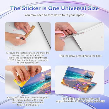 Laptop Skin Sticker Decal Cover,Beautiful Beach | DIGTIALL Universal Laptop Skin Sticker, Waterproof Removable Notebook Decal Protector Cover for 12 13 14 15 Inch Laptops - color: Beautiful Beach