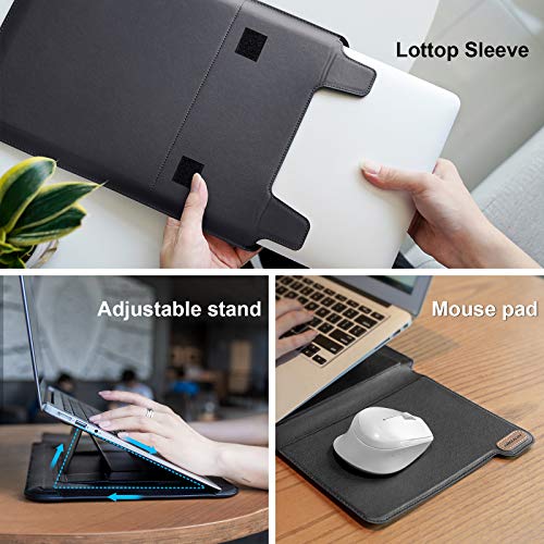 Nillkin Laptop Sleeve 13 inch (3-in-1), MacBook Sleeve with Adjustable Stand & Mouse Pad, 2 Stand Modes, 13 inch Laptop Case, Slim MacBook Accessories for Samsung/Surface/Chromebook/HP 12-14'', Black - color: Black