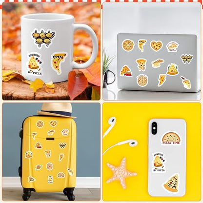 Haooryx Pizza Sticker Rolls - 1000Pcs Pizza Food Water Bottle Waterproof Vinyl Stickers Self Adhesive Art Craft Scrapbooking Birthday Party Favor Easter Busket Filler Greeting Card Making Laptop Phone - style: Pizza 2Roll