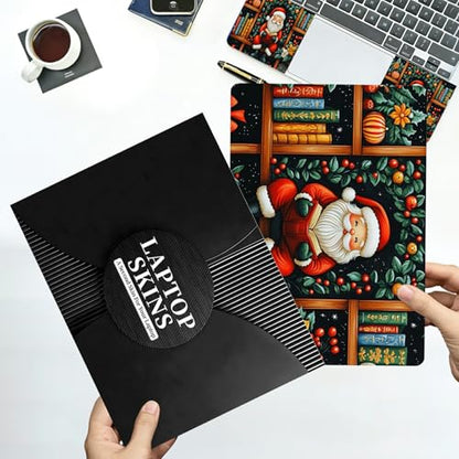 Universal Laptop Skin Sticker with 2 Wrist Pad Decals, 3-Piece Removable Vinyl Laptop Cover, Santa Claus Waterproof Anti-Scratch, Easy-Trim Fit for 13.3" 14" 15.6" Laptops - color: Santa Claus