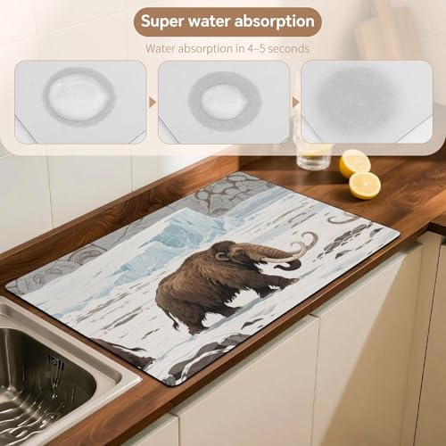 Desk Pad Mat Mammoth Print Non-Slip Desk Mats Desk Protector for Office Home Lap Desk Laptop and Desktop Gift for The Holidays