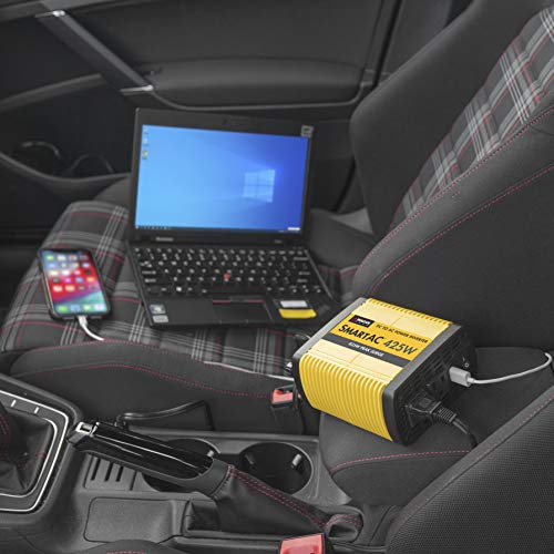 Wagan EL3706 425W Power Inverter 425W TrueRated Continuous 825W Surge PowerAC to DC 12V to 110V AC Inverter with 2 AC Outlets and 2A USB Charging Port - size: 425W