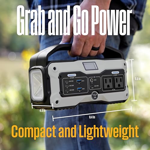 Westinghouse iGen400s 400 Watt, 183Wh Portable Power Station and Solar Generator with LED Display and DC Outlet for Camping, Home, Travel, Indoor/Outdoor Use (Solar Panel Not Included)