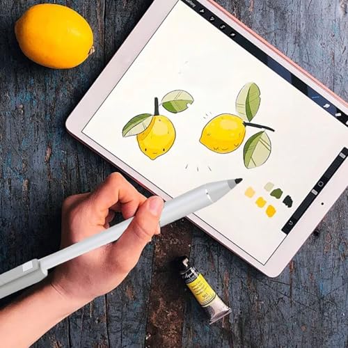 Dpofirs Stylus Pen for Touchscreen Laptops, 1024 Pressure Sensitivity Active Pen with Eraser and Side Push, Aluminum Writing Stylus with 2 Replacement Tips