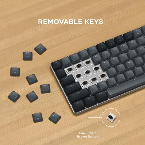 Satechi SM1 75% Mechanical Keyboard, Backlit Bluetooth, Dark Gray/Gray | 84 Keys, Compact Wireless, Gaming, for Mac and Windows - color: Dark Gray/ Gray, size: 84 Keys