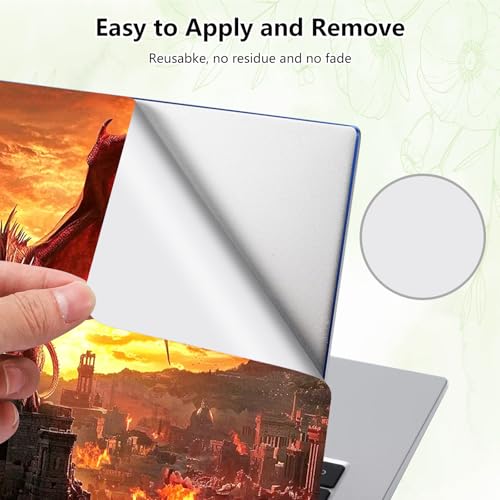 Laptop Skin Sticker Decal, Universal Reusable Vinyl Laptop Cover for 12" 13" 13.3" 14" 15" 15.4" 15.6" Notebook PC, Waterproof Scratch-Resistant with 2 Wrist Pads, Easy to Apply & Remove,B Dragon - color: B Dragon