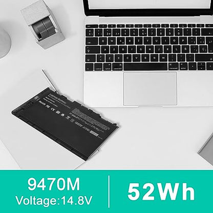 BT04XL 9470M Notebook Battery for HP EliteBook Folio 9470 9470M 9480m Ultrabook BT04 BA06 HSTNN-IB3Z HSTNN-I10C 687945-001 H4Q47AA 687517-241 HSTNN-DB3Z 687517-171 BA06XL H4Q48AA - 14.8V 52WH - size: 8.61*5.38*0.3inch 9470M