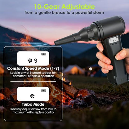 Electric Compressed Air Duster, 300,000RPM Cordless Air Blower for Dust Removal, Duster/Vacuum 2-in-1 with 10 Speeds, 20000mAh Rechargeable & 5 Nozzles Dust Blower for PC, Keyboard, Car, Outdoor