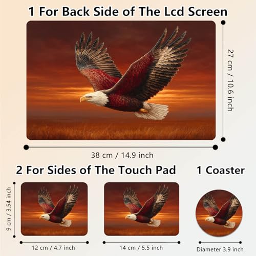Laptop Skin Sticker Decal 15.6 Inch,12 13 13.3 14 15 15.6 in Laptop Netbook Skins for Notebook,Art Decal Removable Waterproof Scratch Resistant,Universal Vinyl Cover,Cute Eagle Dusk - color: Cute Eagle Dusk