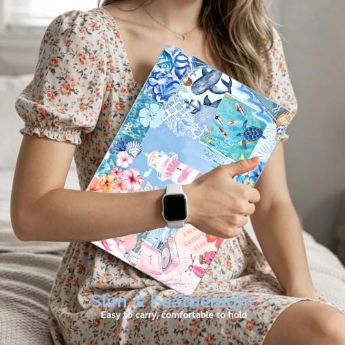 for MacBook Neo 13 inch Case 2026 Release A3404, Ocean Collage | Matte Hard Shell with Coastal-Inspired Collage, Scratch Resistant Protection, Precision Fit, and Lightweight Portability - color: Blue Pink Collage