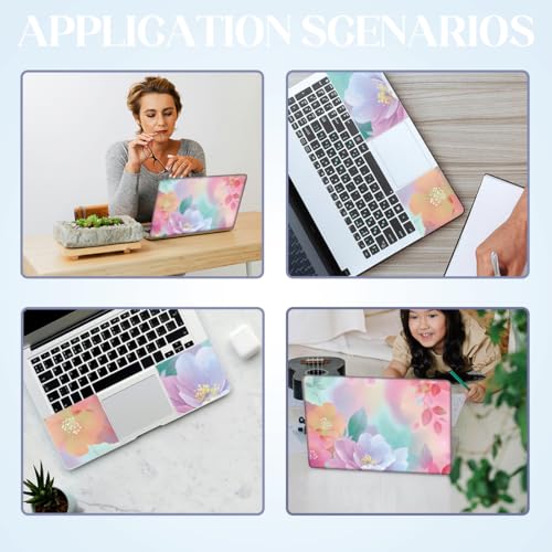 SUPERDANT Laptop Skin Sticker Flower Laptop Decals Personalized Universal Notebook Computer Wrap Vinyl Skin Stickers Cover Art Decal Removable 12-15.6 Inch Waterproof Scratch-Resistant Gifts - style: Colorful Florals