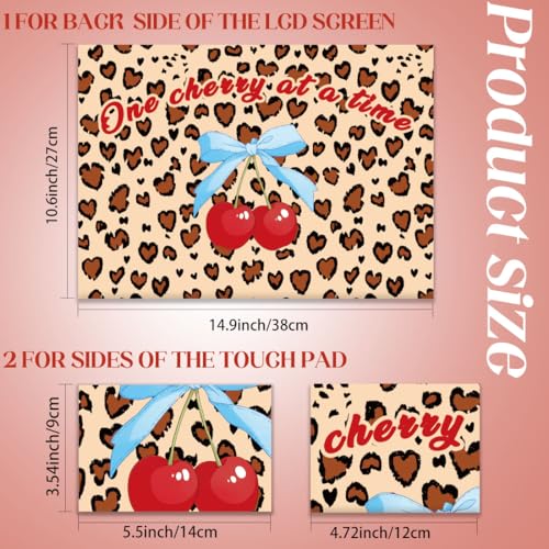 SUPERDANT Cherry Laptop Skin Sticker Decal Leopard Heart Shape Universal Laptops Notebook Skin Sticker for 12 13 13.3 14 15 15.4 15.6 Inches Vinyl Laptop Cover Stickers Notebook Protector