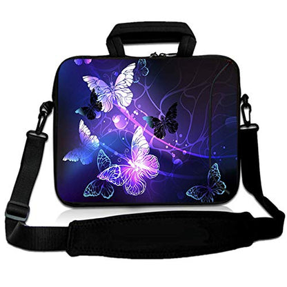 10 inch Messenger Bag Carrying Case with Handle Accessory Pocket Fits 7 to 10-Inch Laptops/Notebook/Kids Tablet (7-10.2 inch, Butterflies) - color: Butterflies, size: 7-10.2 inch