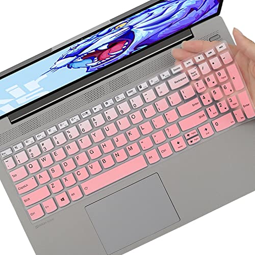 Keyboard Cover for Lenovo Ideapad Flex 5 5i 15.6" 16", IdeaPad Slim 5 5i/Slim 3 3i 15.6" 16", Ideapad Flex 5/5i 15.6" 16", Lenovo Yoga 7 7i 15.6 16, Yoga Slim 7 15.6, Ideapad 3/Ideapad 5 15.6 17.3 - color: Ombrepink