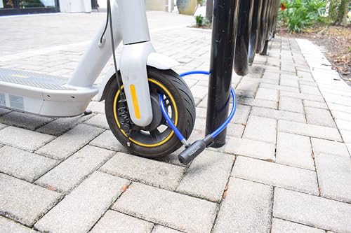 Bike Security Cable Lock Kit (2' or 4') with Keys, 4' | Weatherproof, Vinyl Coated, 10mm Security Cable, Mounting Bracket, Compact, Anti-Theft Protection, Bikes, Bicycles, Scooters - size: 4ft