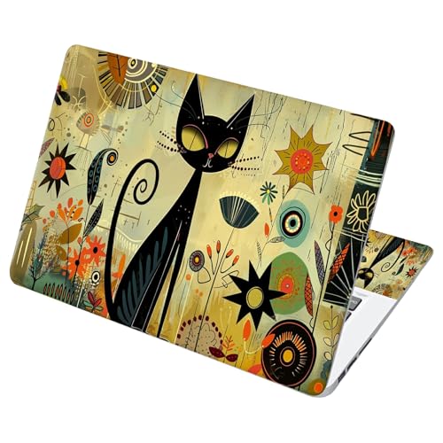 Universal Laptop Skin Sticker with 2 Wrist Pad Decals, 3-Piece Removable Vinyl Laptop Cover, Graffiti Cat Waterproof Anti-Scratch, Easy-Trim Fit for 13.3" 14" 15.6" Laptops - color: Graffiti Cat