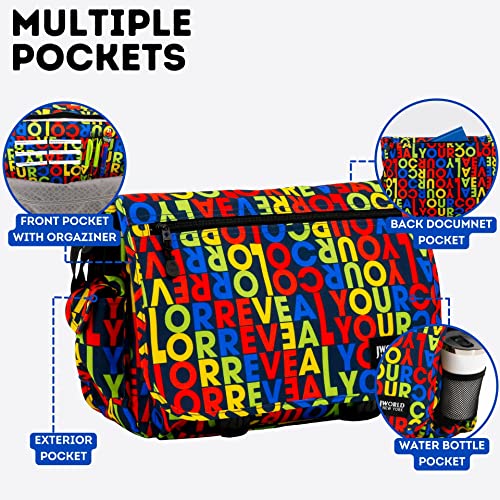 J World New York Terry Messenger Bag for Women Girls School Kids - color: Ryc