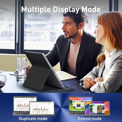 cocopar Portable Monitor 15.6 Inch 1080P FHD 60Hz 60% sRGB Travel Monitor with Speaker HDMI USB-C Second Screen for Laptop MacBook Surface PC Xbox PS4/5, VESA Mountable, with Full Cover Stand - size: 15.6