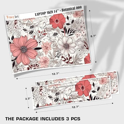 Laptop Skin Decal HP 14" - Botanical, Laptop Cover Sticker, No Cutting Required, No Bubble, Waterproof, Scratch Resistant - Including Wide Screen and Wrist Pad - size: 14 inch