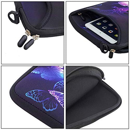 11 11.6 12 12.5 13 inches Laptop/Chromebook/PC Messenger Bag Tablet Travel Case Neoprene Handle Sleeve with Shoulder (11-13.3 inch, Butterflies) - color: Butterflies, size: 11-13.3 inch