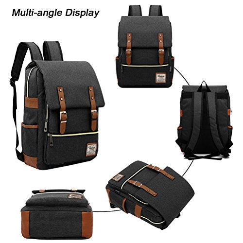 Unisex Professional Slim Business Laptop Backpack, Feskin Fashion Casual Durable Travel Rucksack Daypack (Waterproof Dustproof) with Tear Resistant Design for Macbook, Tablet - Dark Grey - color: Dark Grey