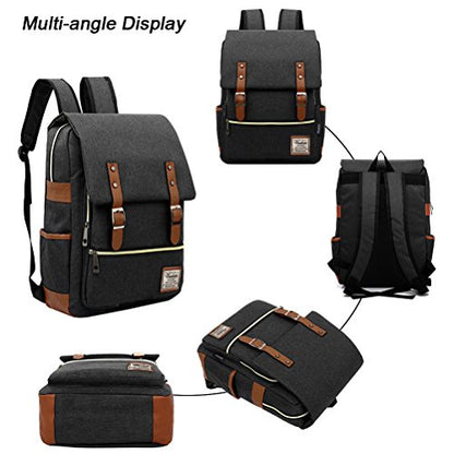 Unisex Professional Slim Business Laptop Backpack, Feskin Fashion Casual Durable Travel Rucksack Daypack (Waterproof Dustproof) with Tear Resistant Design for Macbook, Tablet - Dark Grey - color: Dark Grey