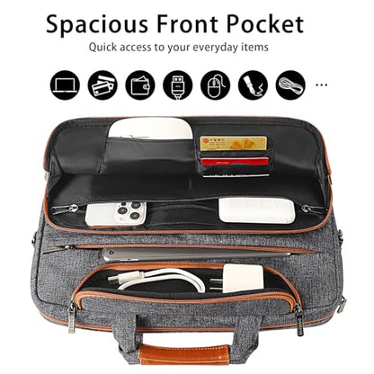 DOMISO 14 Inch Laptop Bag, Waterproof Business Briefcase Computer Messenger Shoulder Bag with Strap for Macbook Pro Air/Lenovo IdeaPad/Acer Aspire/HP/Dell XPS 15/ASUS/MSI, Dark Grey - color: Dark Grey, size: 14 Inch